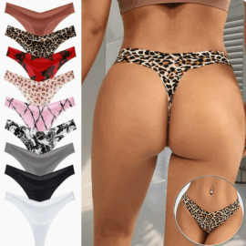 Customize Ladies Underwear Panties Lingerie Thongs Sexy Bikini  Low-Rise No Show Leopard Print Underwear Tongs Pour Femmes